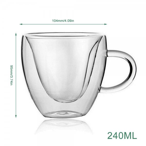 Heart Love Shaped Double Wall Glass Mug Double Layer Love Heart Shaped Glasstea Mug Milk Lemon Juice Cup кружка бокалы для вина